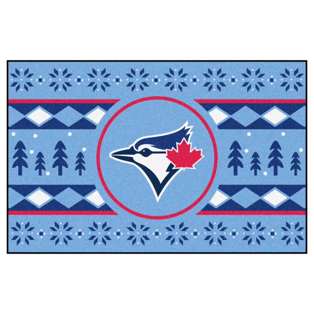 MLB - Alfombra navideñ azul claro de los Toronto Blue Jays - 19 x 30 pulgadas FANMATS