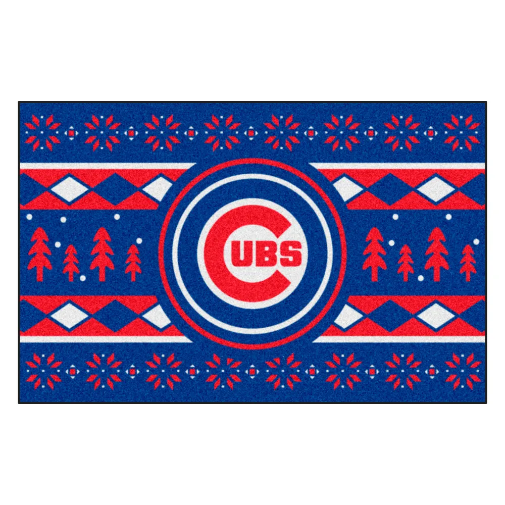 MLB - Alfombra navideñ con diseño de los Chicago Cubs - 19 x 30 pulgadas FANMATS