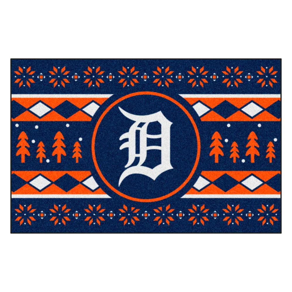 MLB - Alfombra navideñ con diseño de los Detroit Tigers - 19 x 30 pulgadas FANMATS