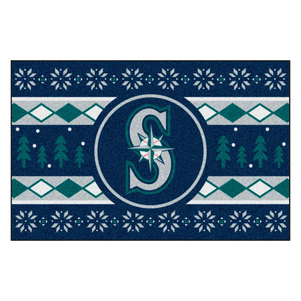 MLB - Alfombra navideñ de los Seattle Mariners - 19 x 30 pulgadas FANMATS