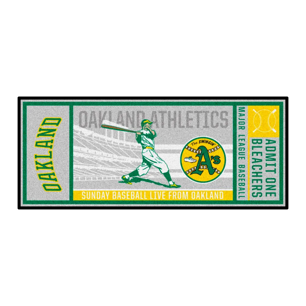 MLB - Alfombra retro con diseño de los Oakland Athletics - 30 x 72 pulgadas - (1981) FANMATS