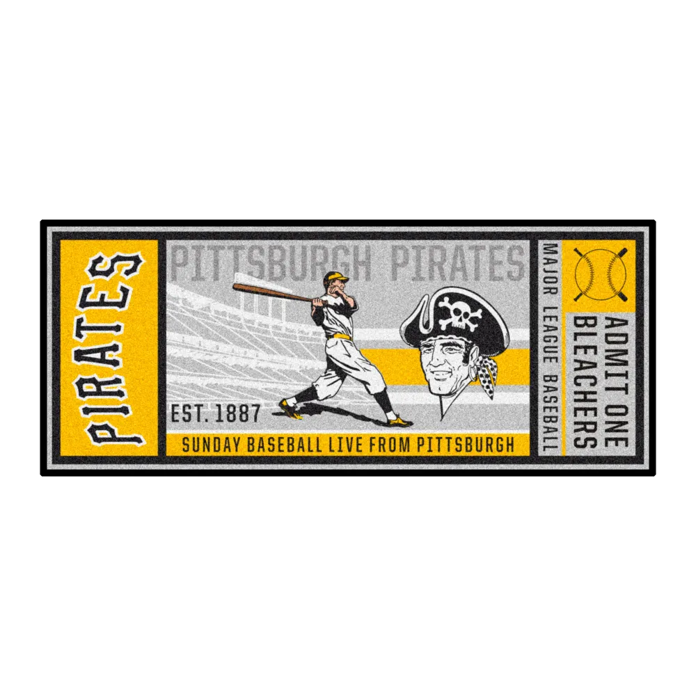MLB - Alfombra retro con diseño de los Piratas de Pittsburgh - 30 x 72 pulgadas - (1977) FANMATS