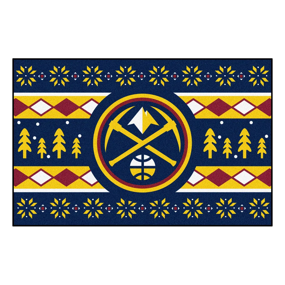NBA - Alfombra navideñ de los Denver Nuggets - 19 x 30 pulgadas. FANMATS