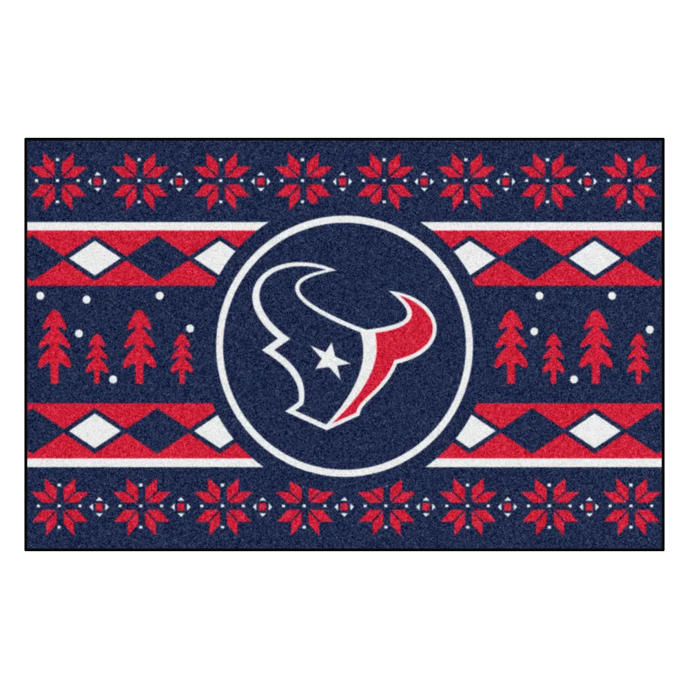 NFL - Alfombra navideñ con diseño de los Houston Texans - 19 x 30 pulgadas FANMATS