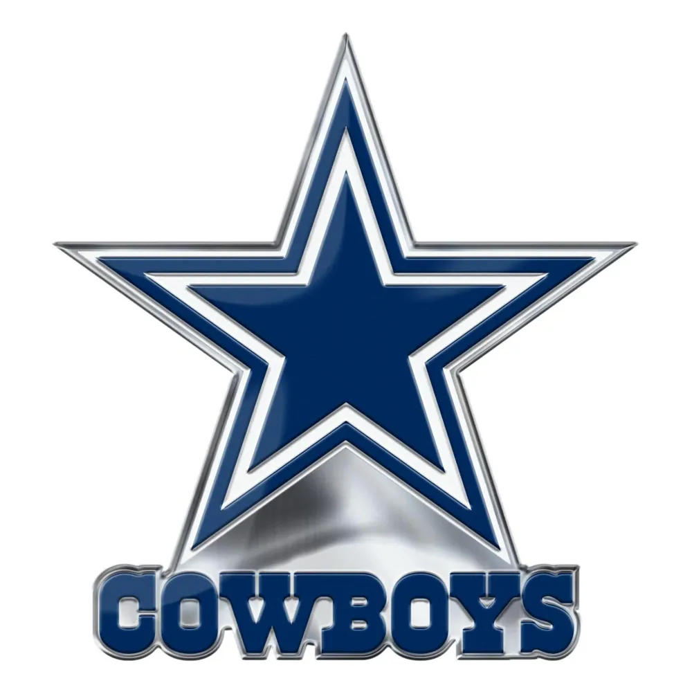 NFL - Emblema de aluminio resistente con escritura de los Dallas Cowboys FANMATS