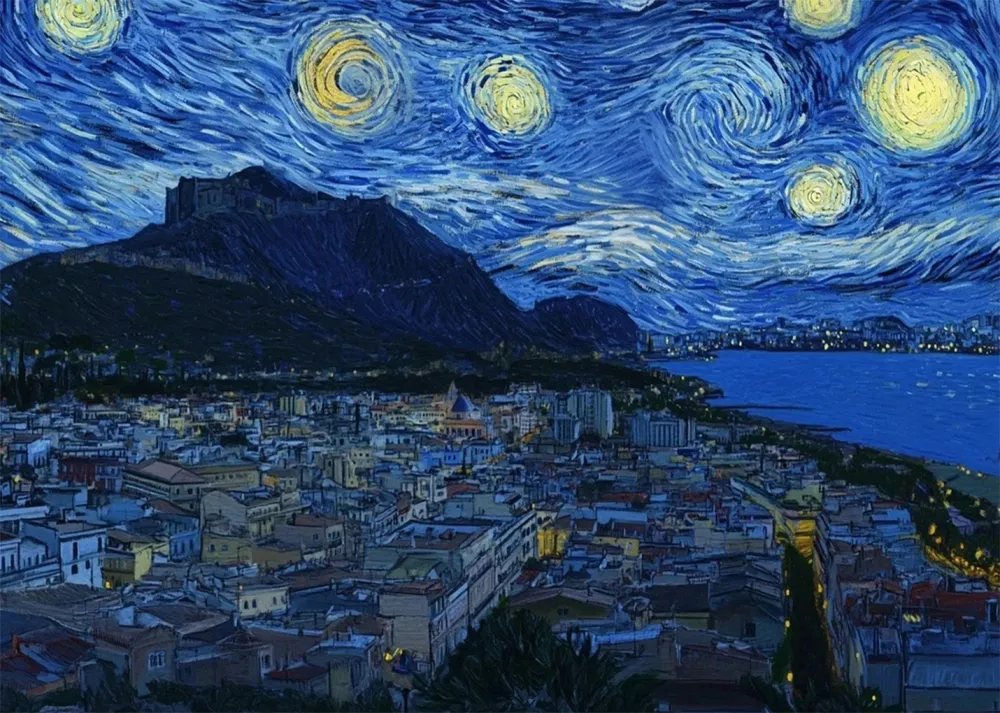Alicante - Noche estrellada Fine Artic