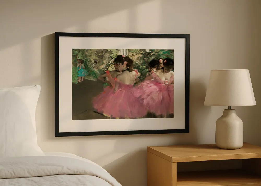 Bailarinas de rosa (Edgar Degas) Fine Artic