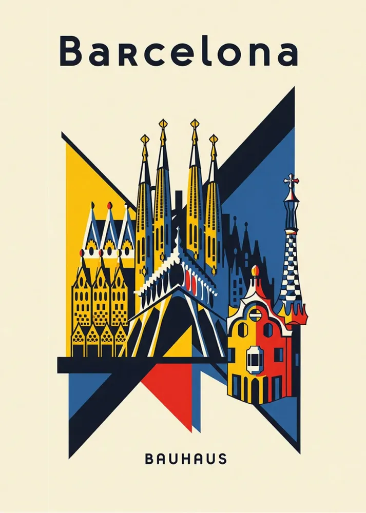 Barcelona Poster Bauhaus 2 Fine Artic