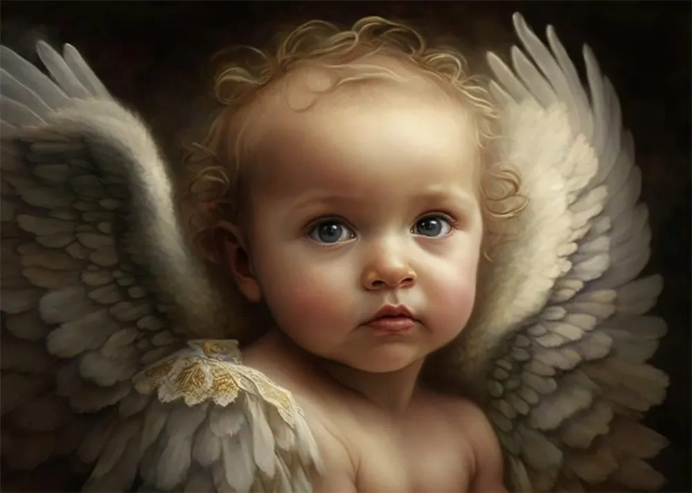 Bebe ángel alado Fine Artic
