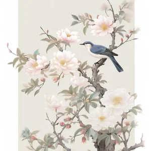 Bird flowy tree Fine Artic