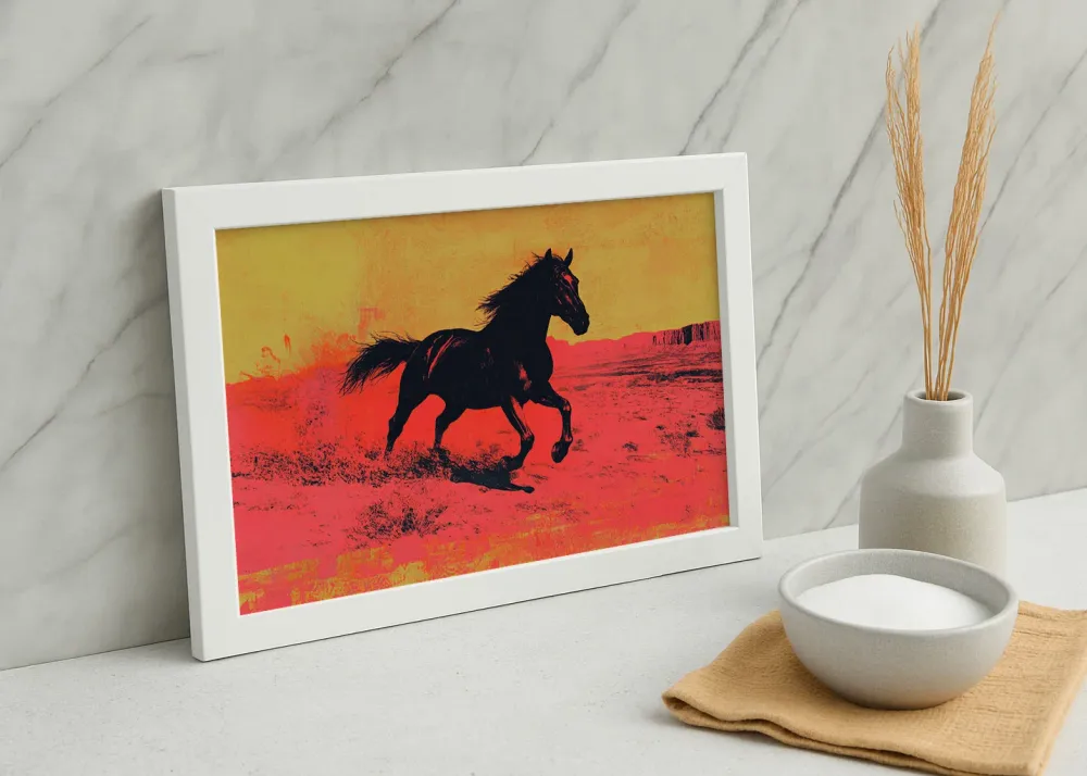 Caballo corriendo en colores cálidos Fine Artic