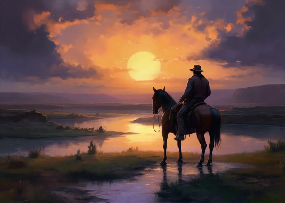 Cowboy al estilo realista Fine Artic