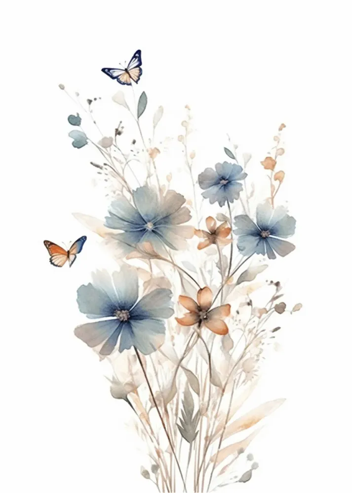 Flores y mariposas (v.2) Fine Artic