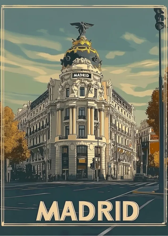 Gran Ví de Madrid estilo poster Fine Artic