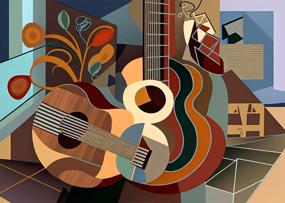 Guitarras estilo cubista Fine Artic