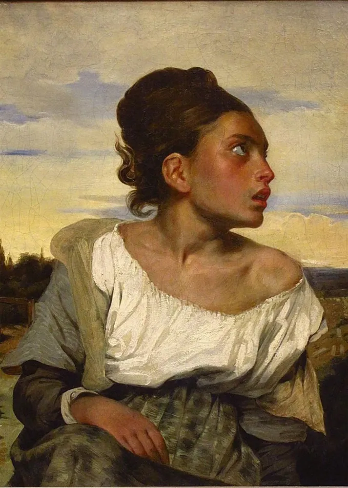 Huérfana en el cementerio (Eugene Delacroix) Fine Artic