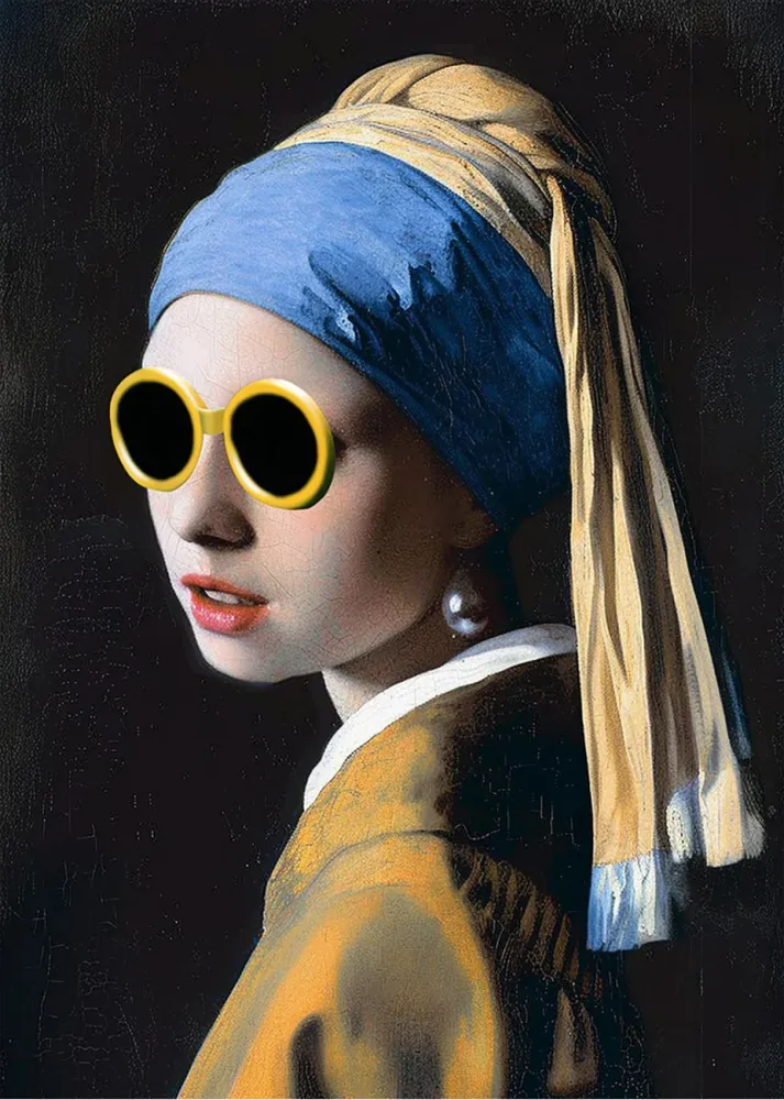 La joven de la perla con gafas Fine Artic