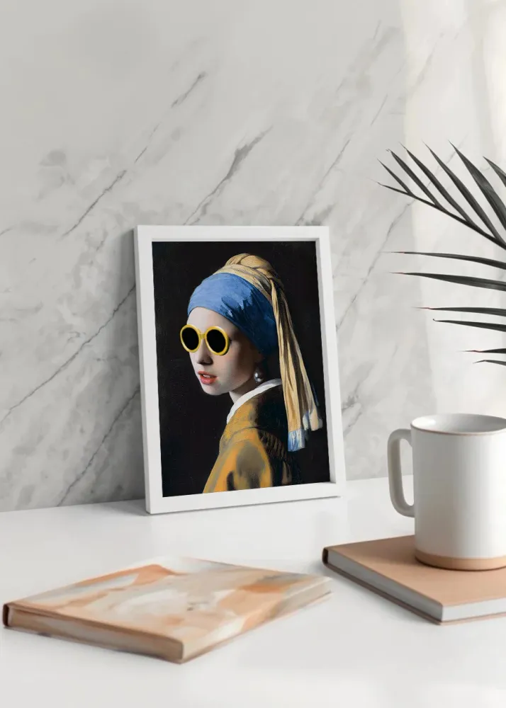 La joven de la perla con gafas Fine Artic