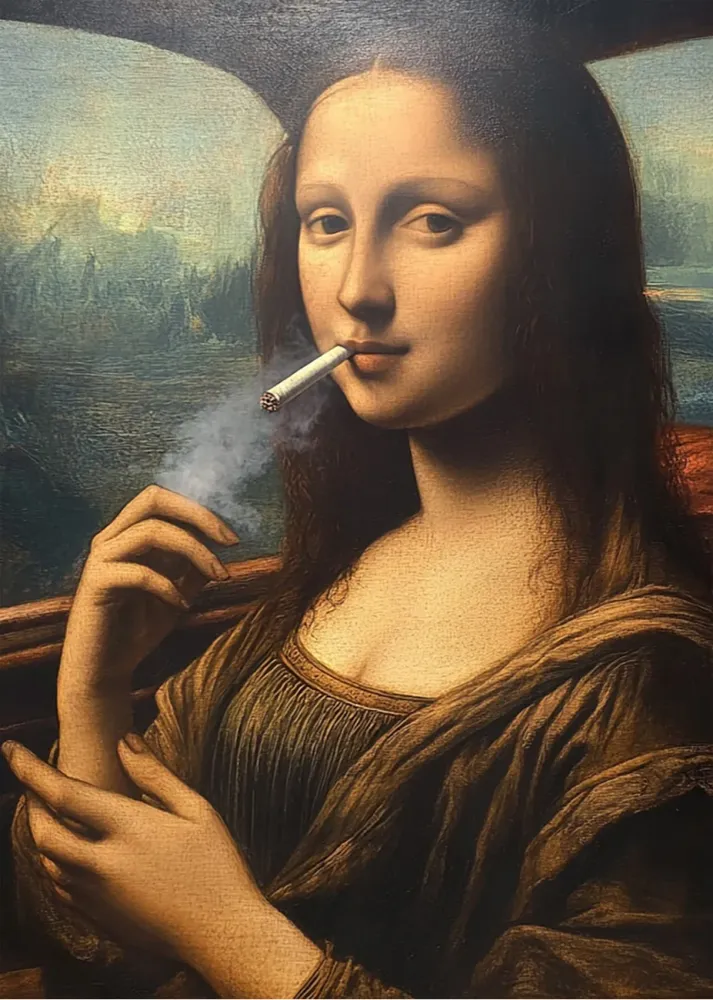 La Mona Lisa fumando Fine Artic