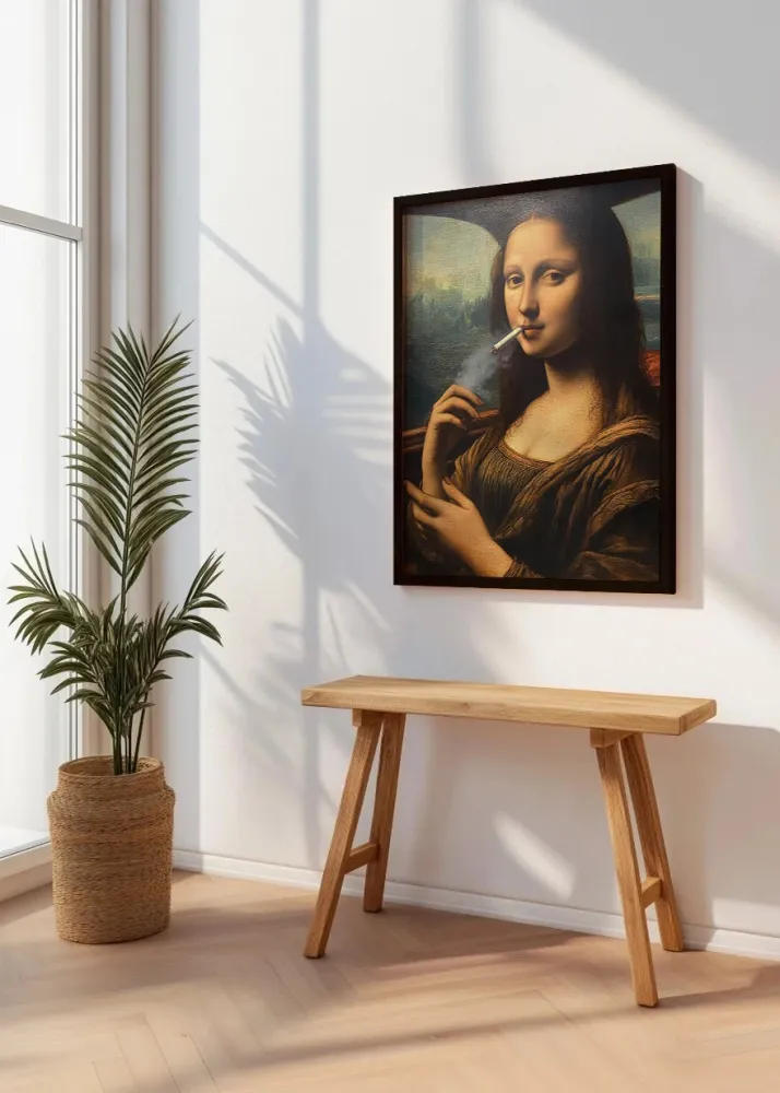 La Mona Lisa fumando Fine Artic