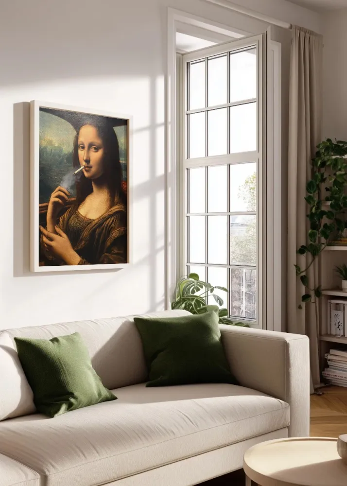 La Mona Lisa fumando Fine Artic