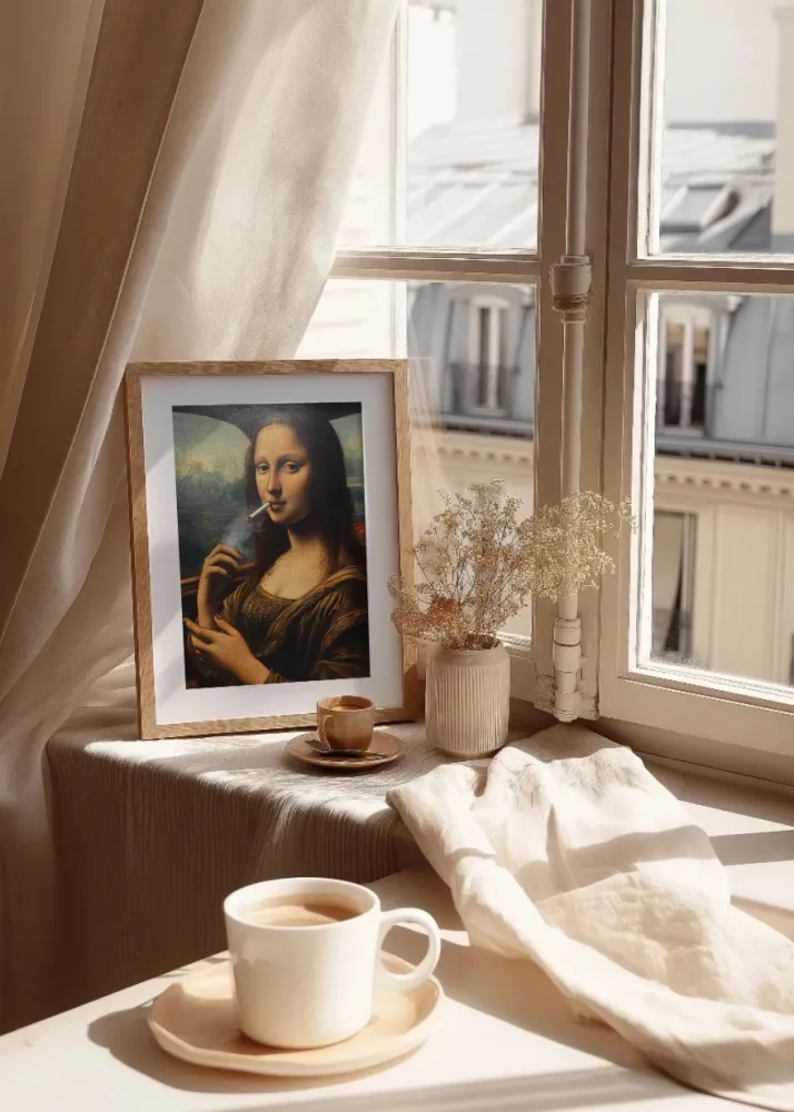 La Mona Lisa fumando Fine Artic
