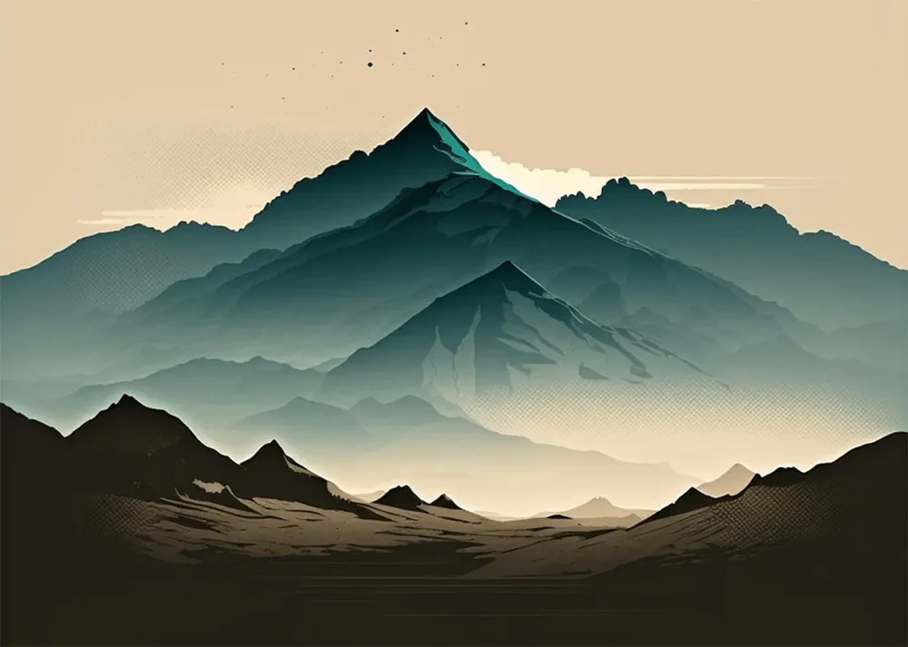 Montañas pálidas Fine Artic