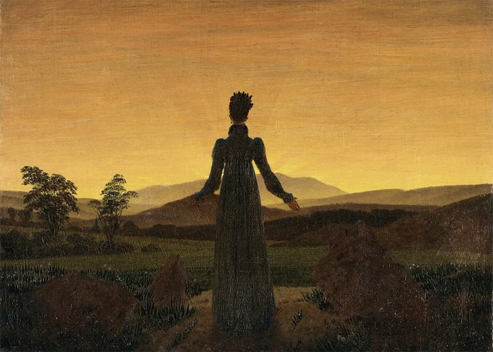 Mujer ante el sol poniente (Friedrich) Fine Artic