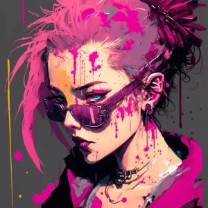 Mujer cyberpunk Fine Artic