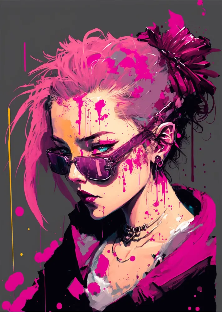 Mujer cyberpunk Fine Artic
