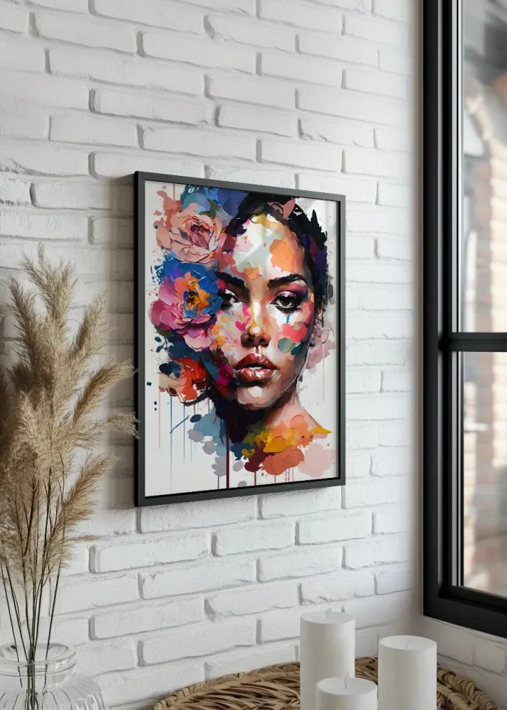 Mujer morena llena de flores Fine Artic