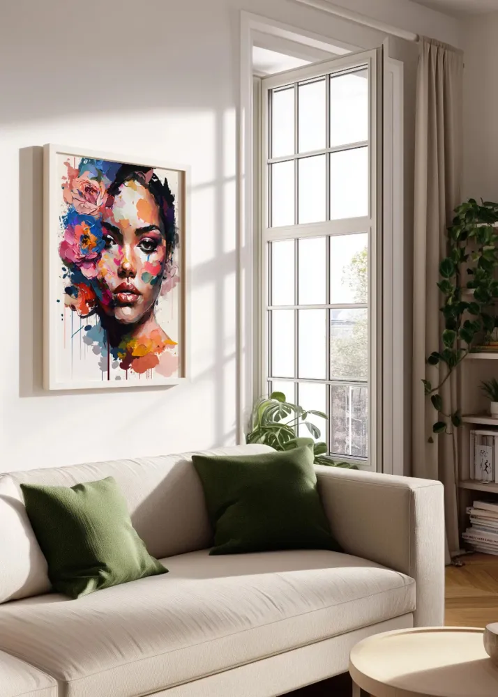 Mujer morena llena de flores Fine Artic