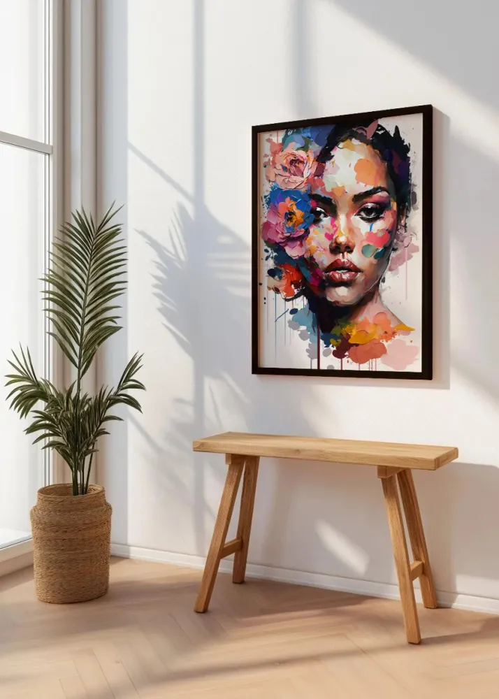 Mujer morena llena de flores Fine Artic