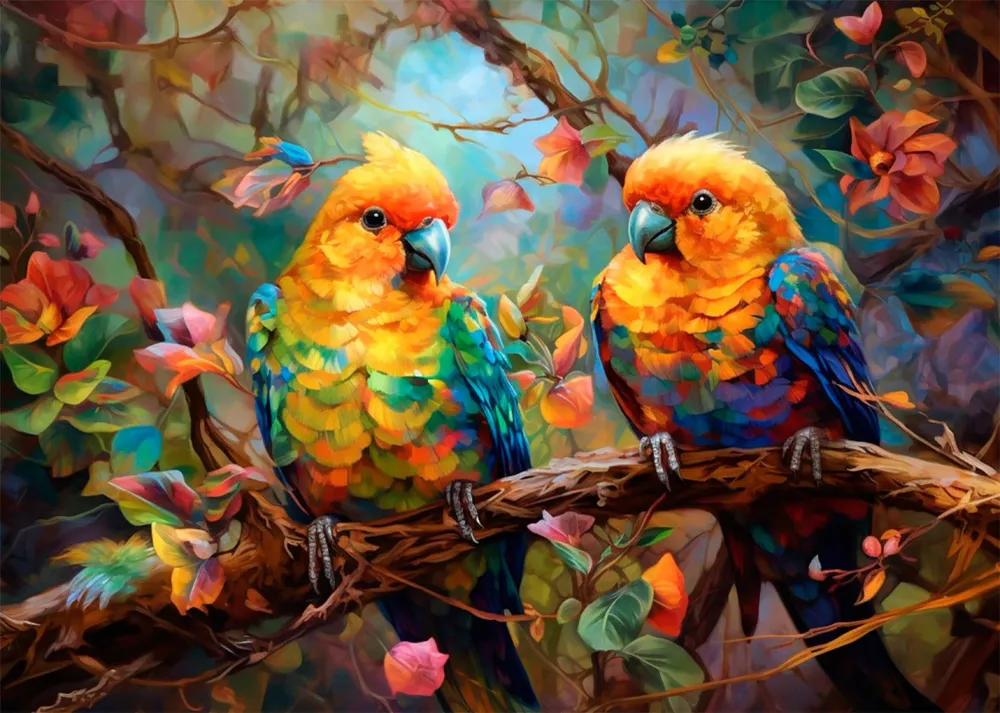 Periquitos de colores alegres Fine Artic