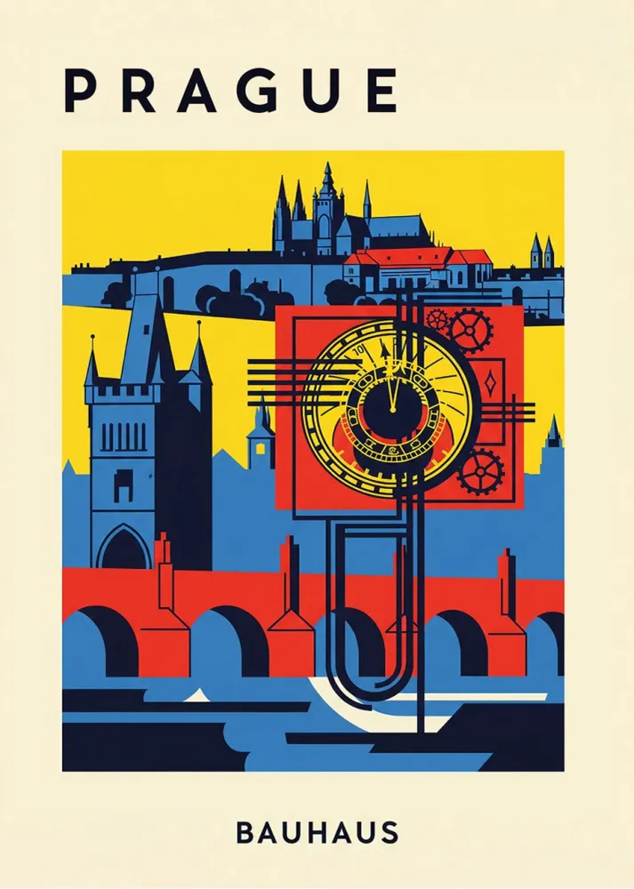 Prague Poster Bauhaus Fine Artic