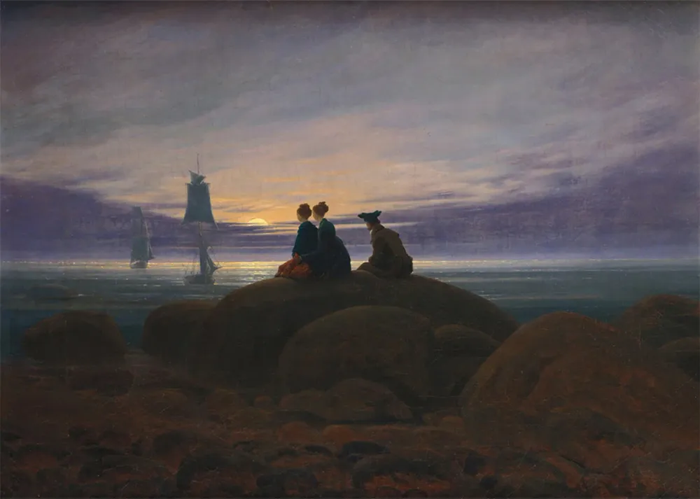 Salida de la luna junto al mar (Friedrich) Fine Artic
