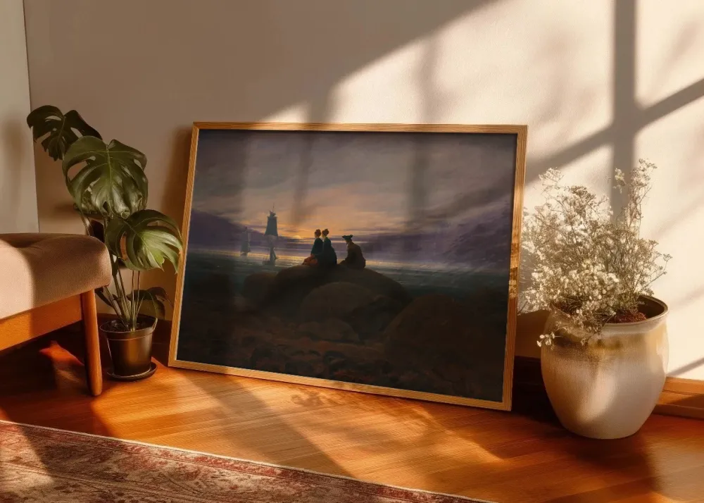 Salida de la luna junto al mar (Friedrich) Fine Artic