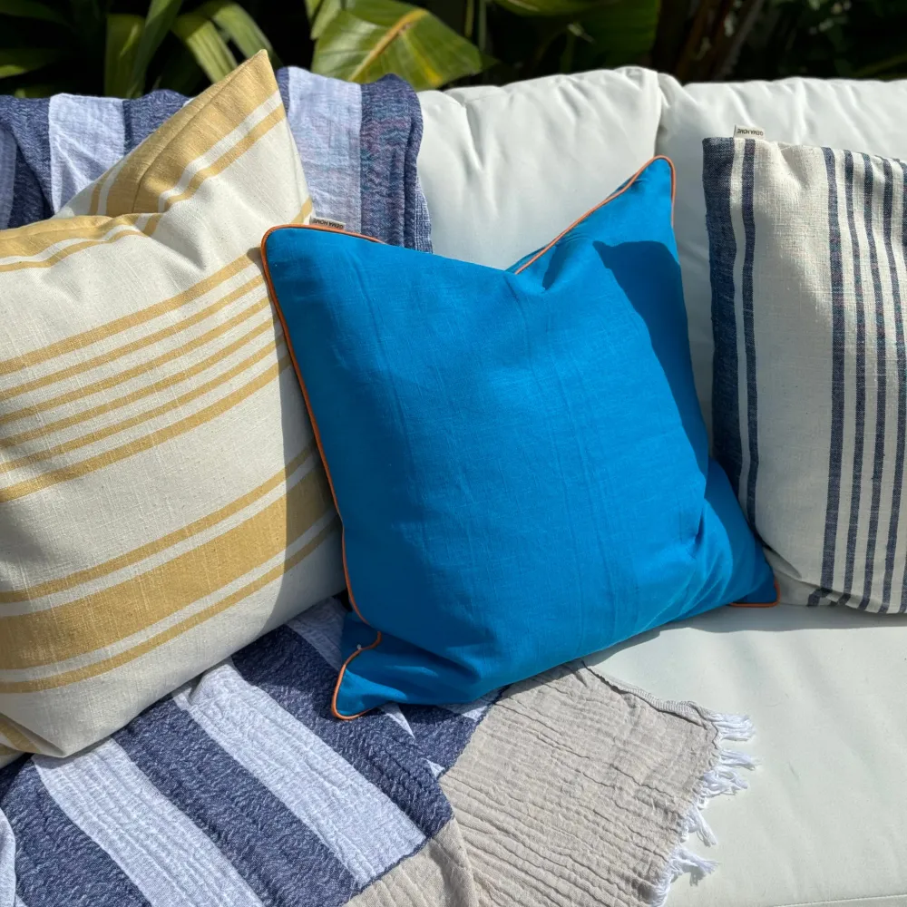 Funda de cojin NIZA azul GEMA HOME