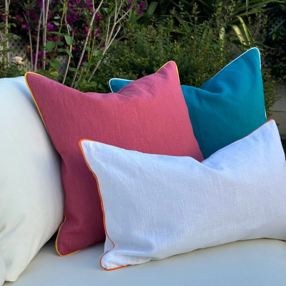 Funda de cojín lino · AMALFI Blanco GEMA HOME