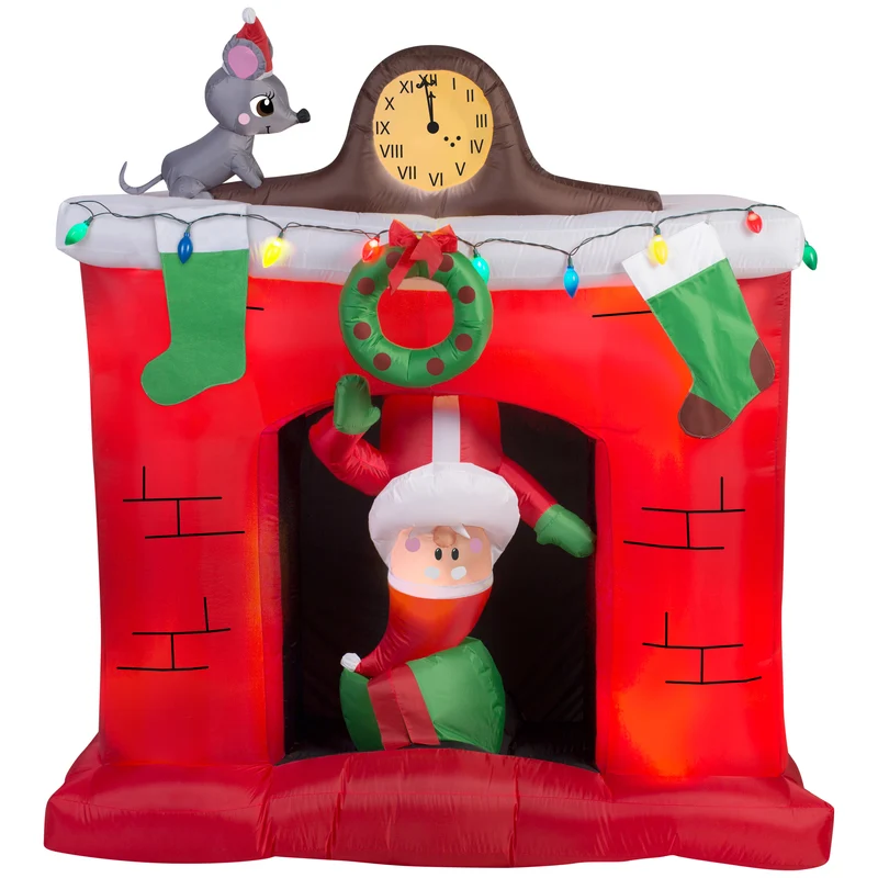 PAPÁ NOEL INFLABLE/FUEGOPLC Gemmy