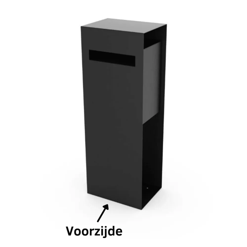 Buzón negro GB017 con recogida trasera (RAL 9005) Geroba
