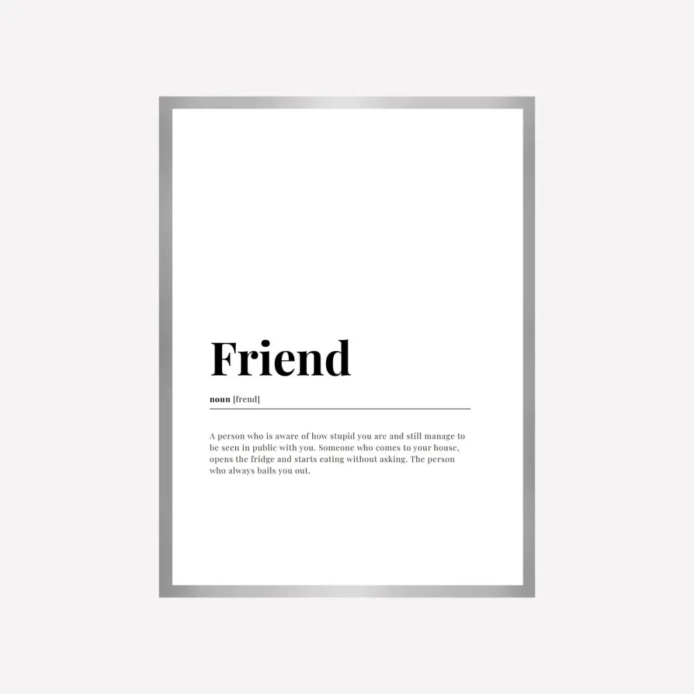 Friend Dictionary Art Print Good Words