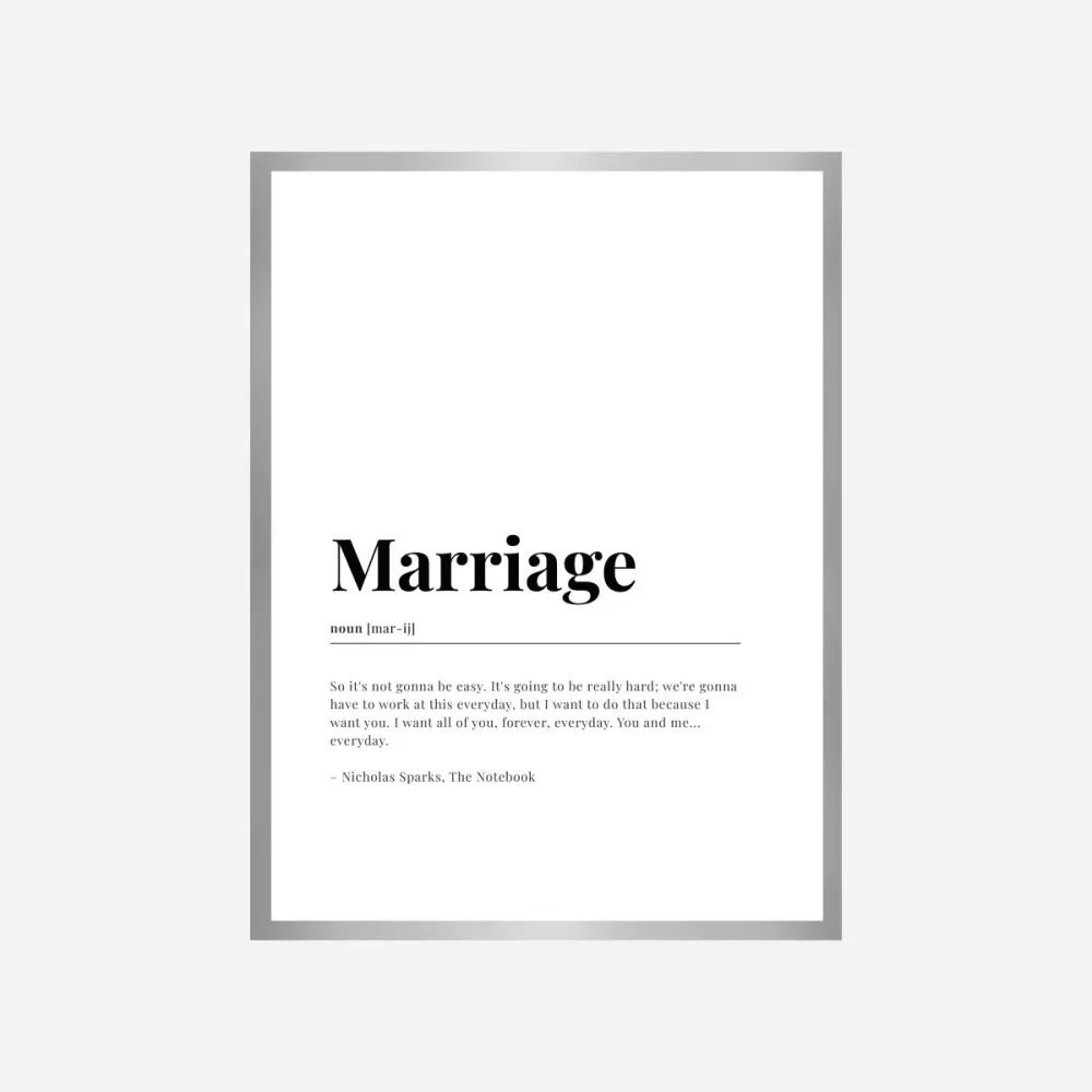 Marriage Dictionary Art Print Good Words