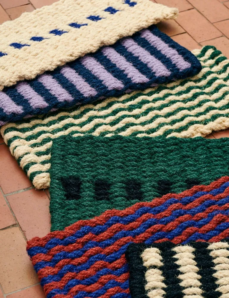 coco door mat stripe wave HAY