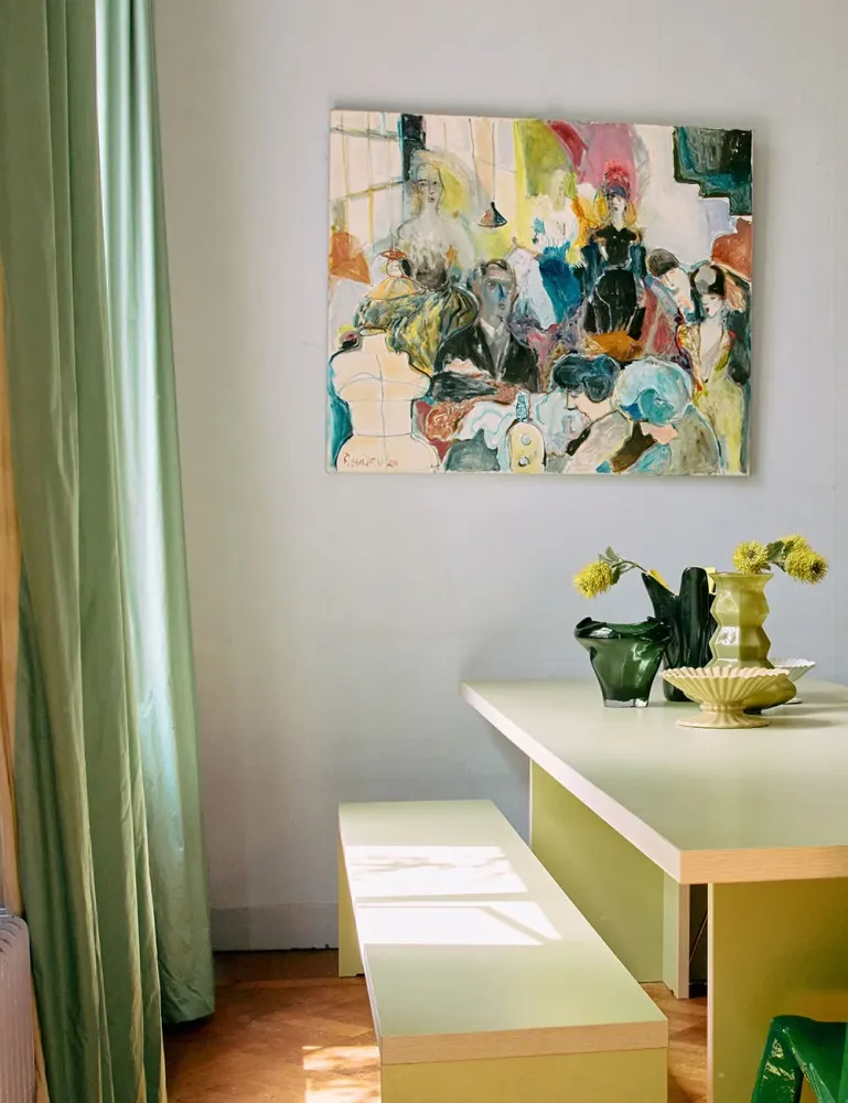Jarrón mid folded emerald HKLIVING