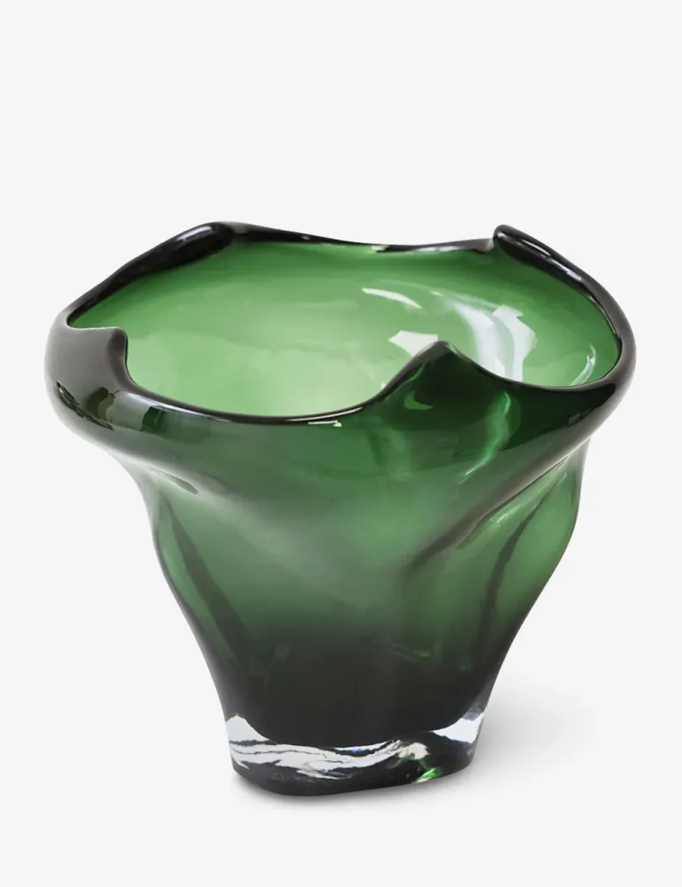 Jarrón mid folded emerald HKLIVING
