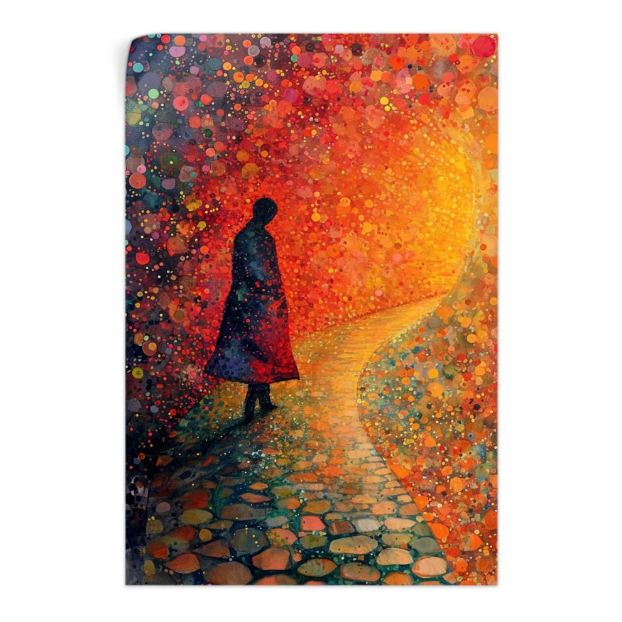 Hombre En Camino De Piedra Poster