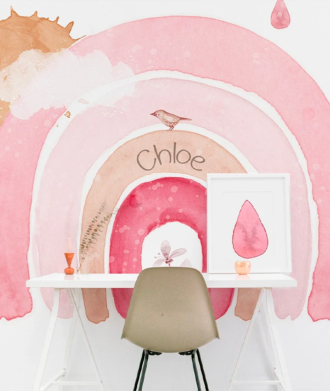 ARCOIRIS ROSA Vinilo infantil personalizable Il Mondo di Alex