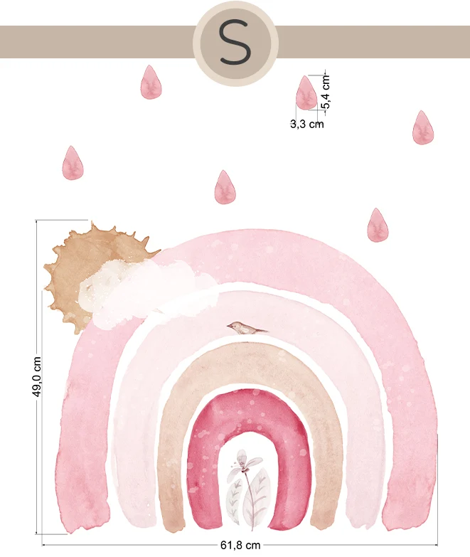 ARCOIRIS ROSA Vinilo infantil personalizable Il Mondo di Alex