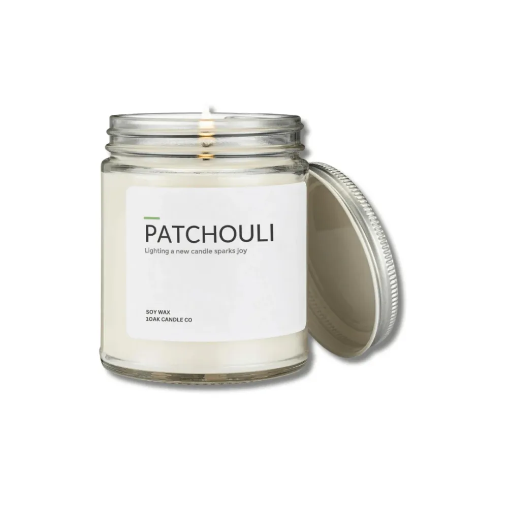 Vela Artesanal 1 Mecha Patchouli Cera Soja 50hr 400gr Índigo72.com